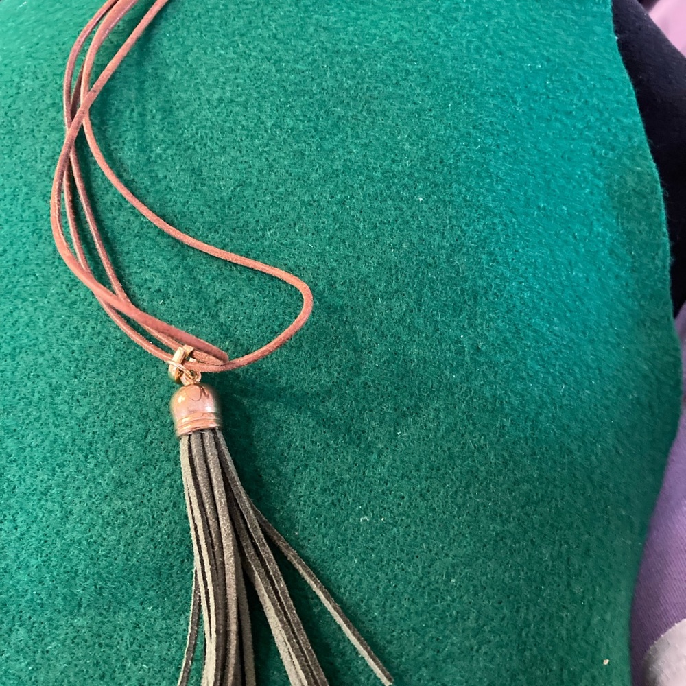 Pendant on leather cord